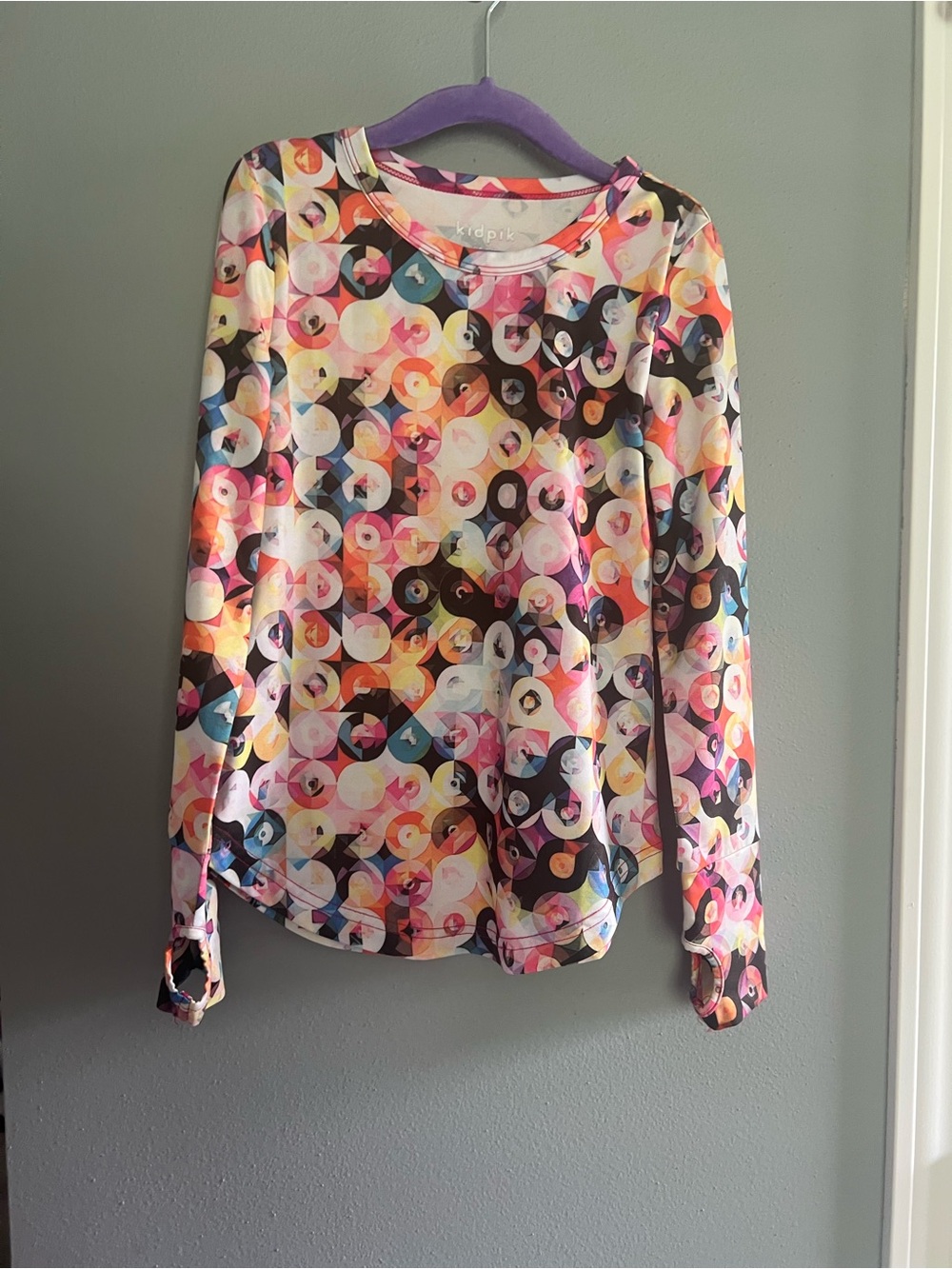 kidpik Multicolor Geometric Circle Print Active Top